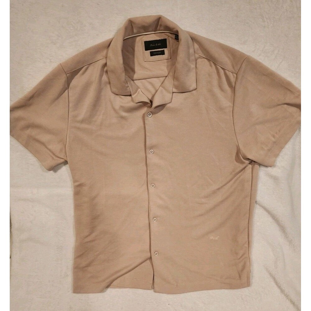 Porter And Ash Button Up Shirt Brown  Short Sleeve Size Large Mens